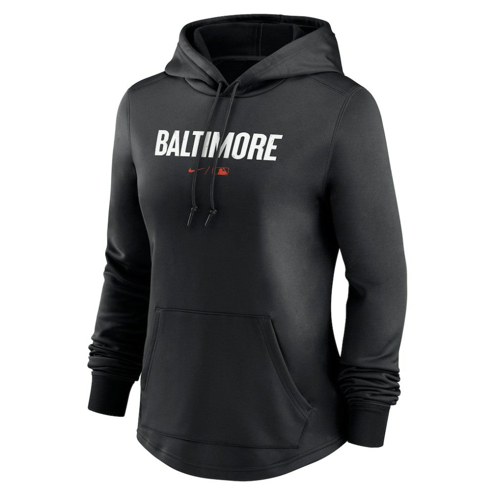 Baltimore Orioles Nike Women's City Connect Pregame Performance Pullover Hoodie - Black - Nike Lifestyle