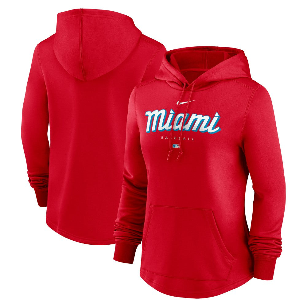 Miami Marlins Nike Women's City Connect Pregame Performance Pullover Hoodie - Red - Nike Sale