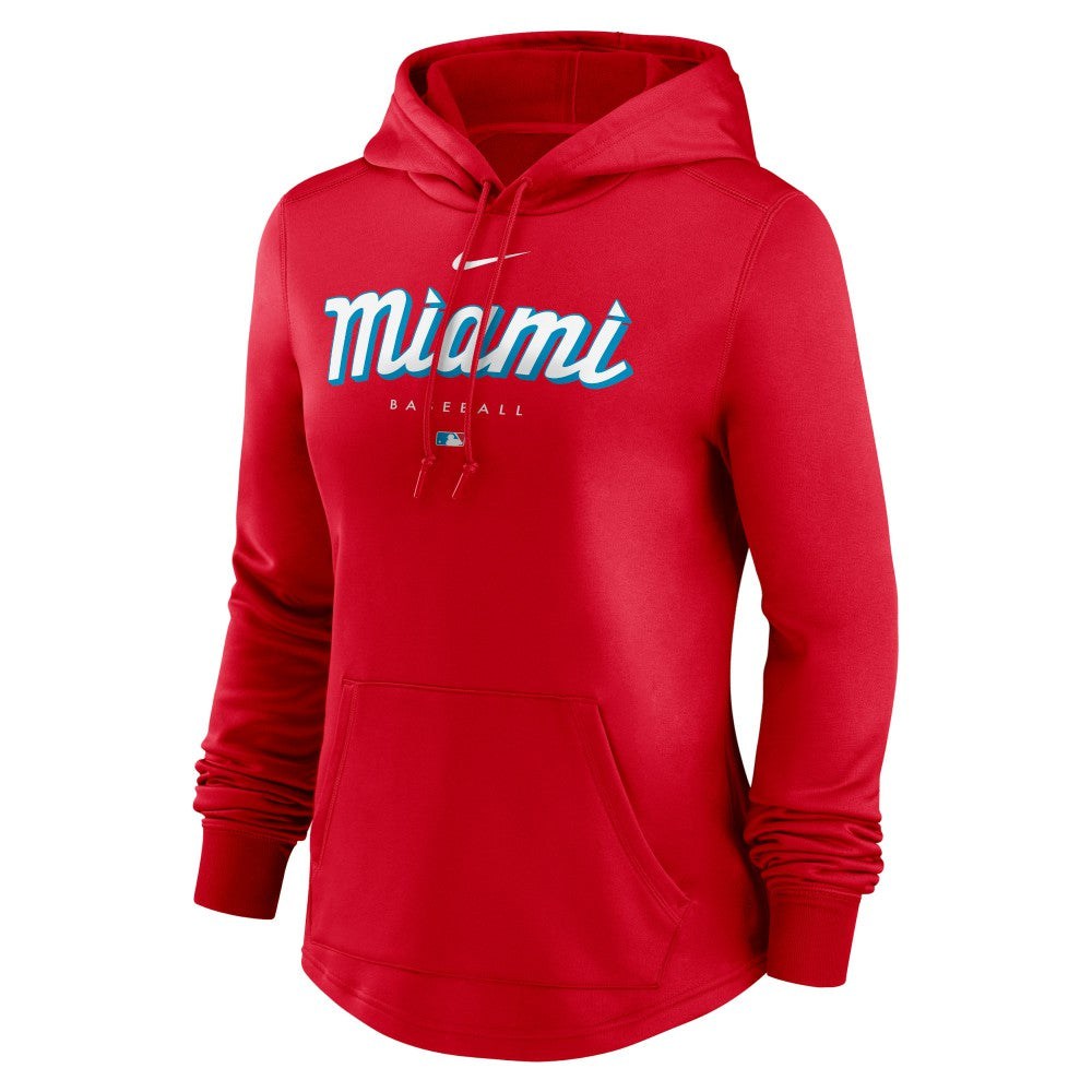 Miami Marlins Nike Women's City Connect Pregame Performance Pullover Hoodie - Red - Nike Sale