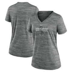 Chicago White Sox Nike Women's City Connect Velocity Practice Performance V-Neck T-Shirt - Gray - Nike on Sale