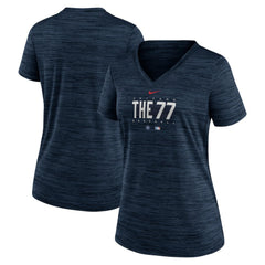 Chicago Cubs Nike Women's City Connect Velocity Practice Performance V-Neck T-Shirt - Navy - Nike on Sale