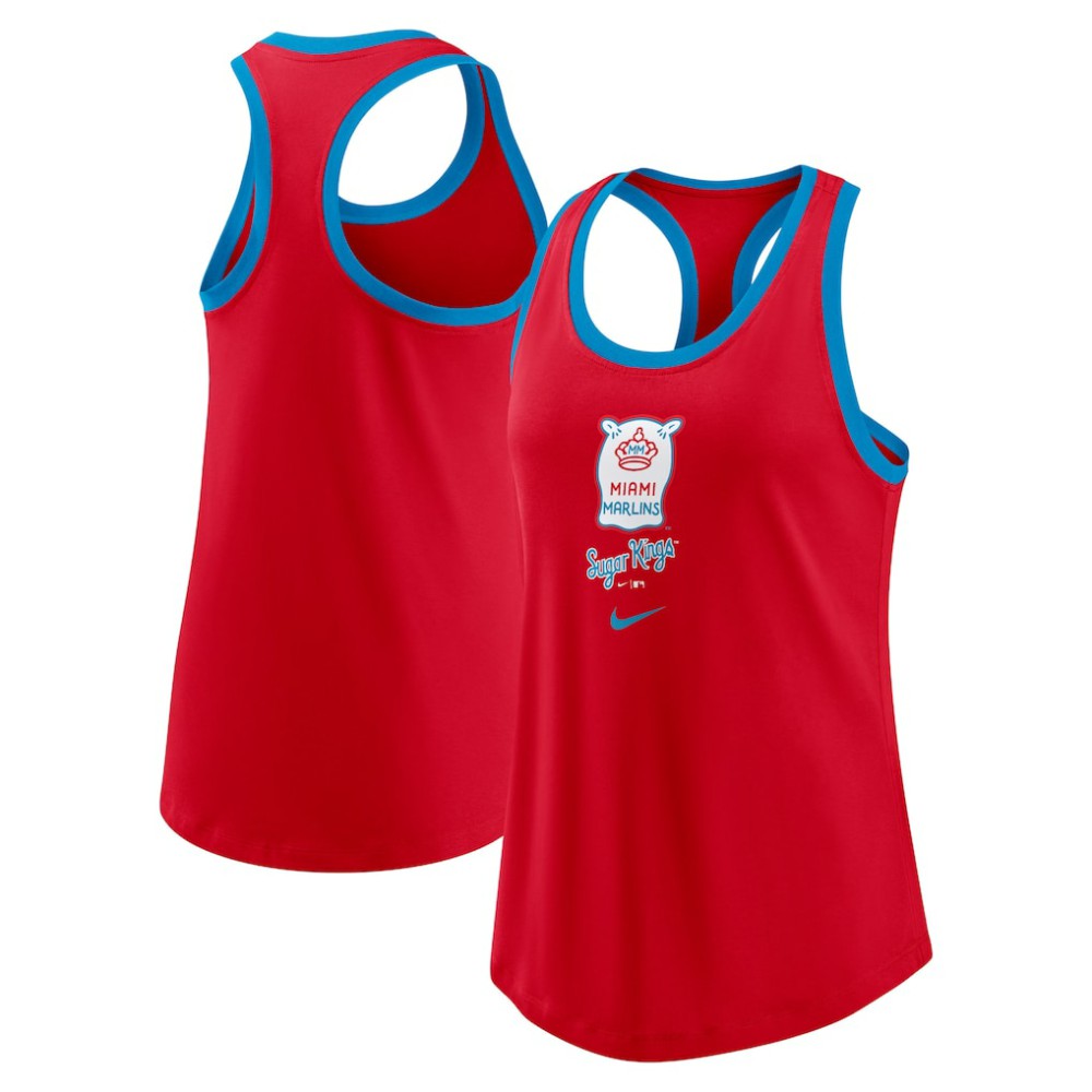 Miami Marlins Nike Women's City Connect Tri-Blend Tank Top - Red - Nike Lifestyle