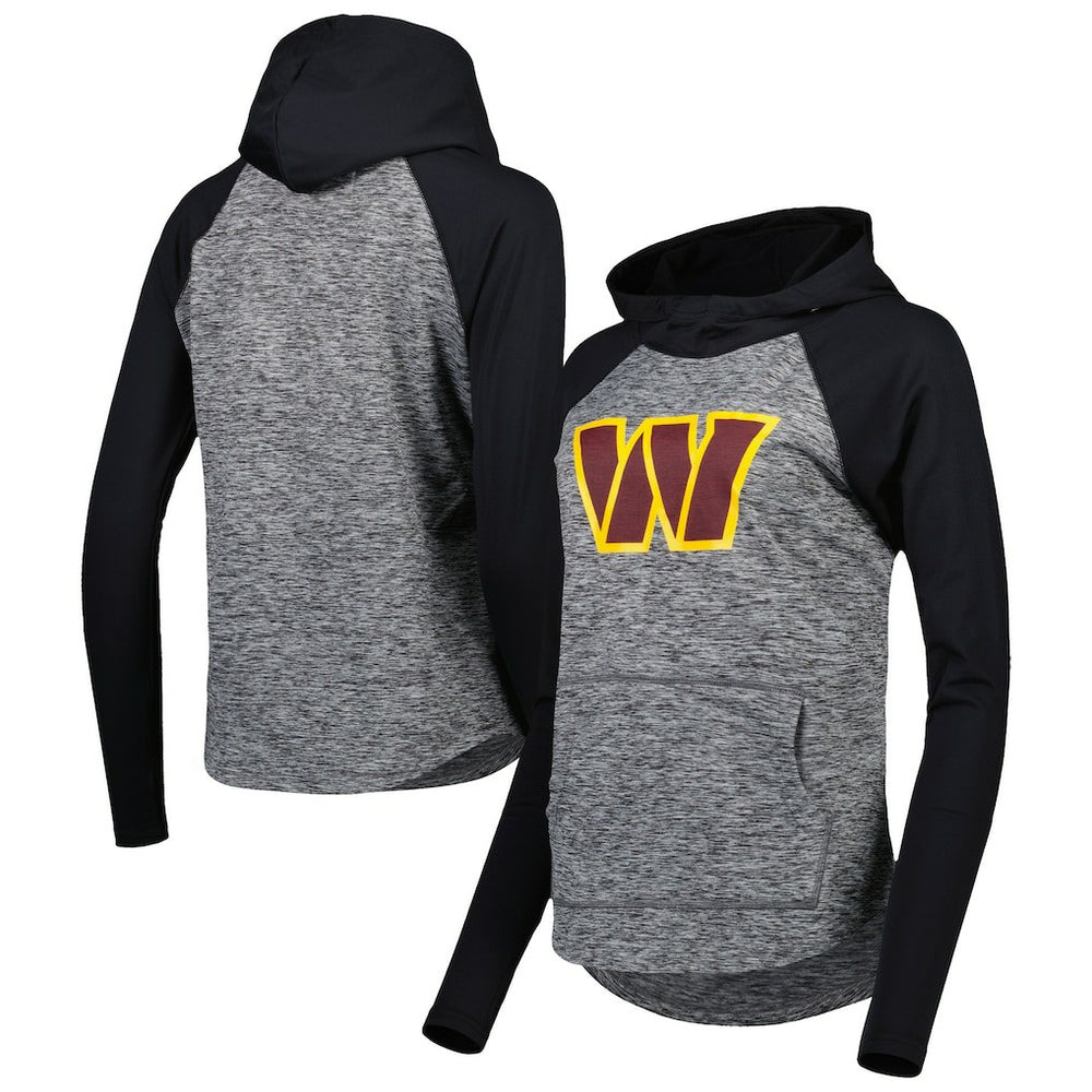 Washington Commanders G-III 4Her by Carl Banks Women's Championship Ring Raglan Pullover Hoodie Heathered Gray/Black