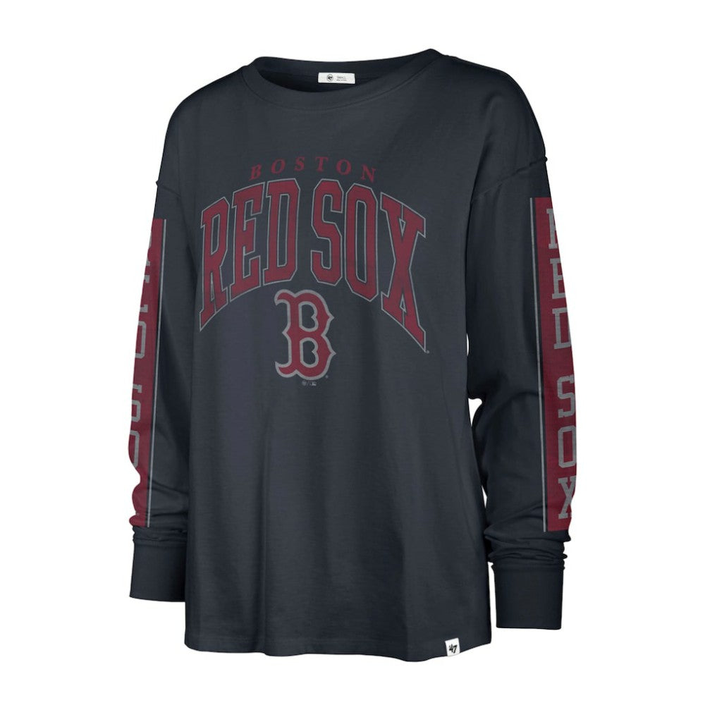 Boston Red Sox '47 Women's Statement Long Sleeve T-Shirt - Navy - 47 brand Lifestyle