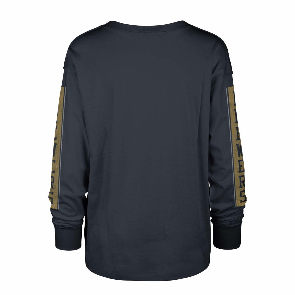 Milwaukee Brewers '47 Women's Statement Long Sleeve T-Shirt - Navy - 47 brand Online
