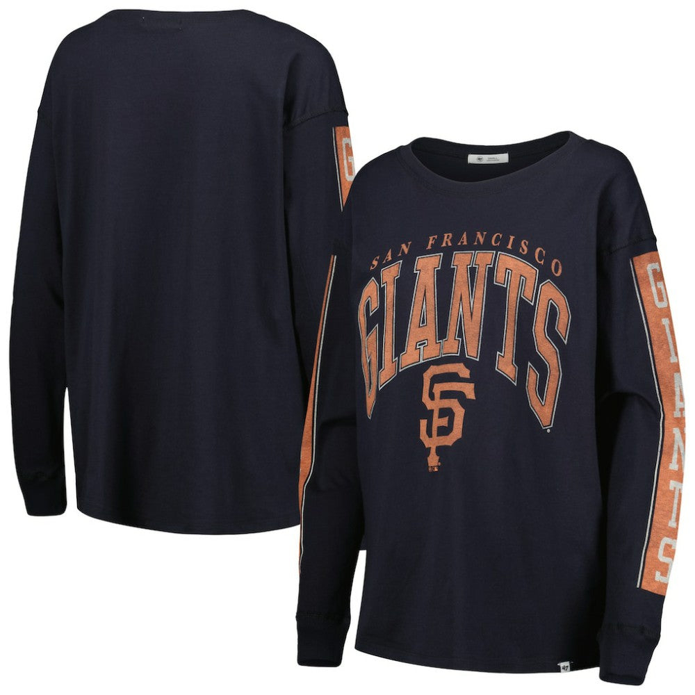 San Francisco Giants '47 Women's Statement Long Sleeve T-Shirt - Black - 47 brand Discount