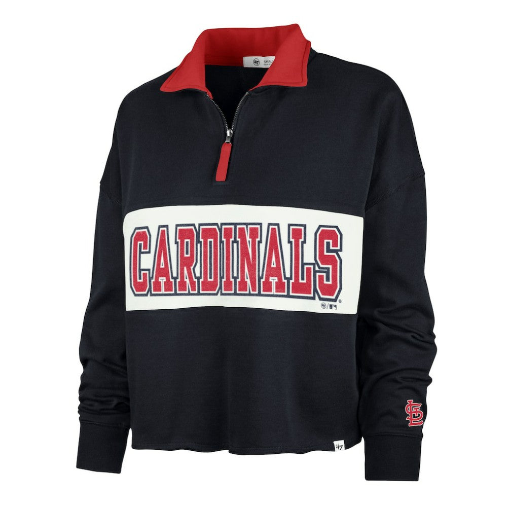 St. Louis Cardinals '47 Women's Remi Quarter-Zip Cropped Top - Navy - 47 brand Sale