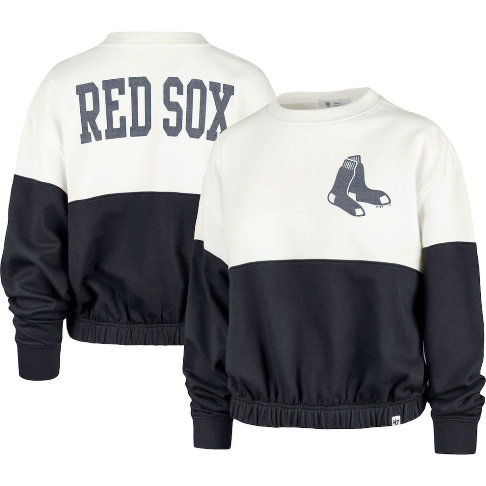 Boston Red Sox '47 Women's Take Two Bonita Pullover Sweatshirt - White/Navy - 47 brand Online