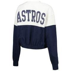 Houston Astros '47 Women's Take Two Bonita Pullover Sweatshirt - White/Navy - 47 brand Discount