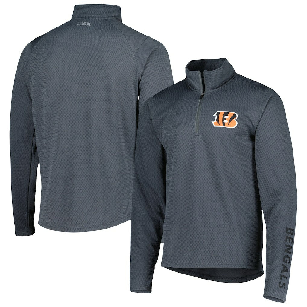Cincinnati Bengals MSX by Michael Strahan Half-Zip Pullover Charcoal