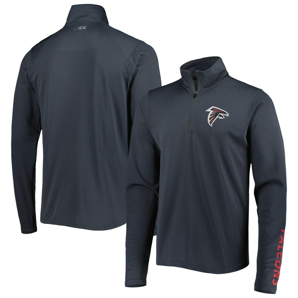 Atlanta Falcons MSX by Michael Strahan Half-Zip Pullover Charcoal