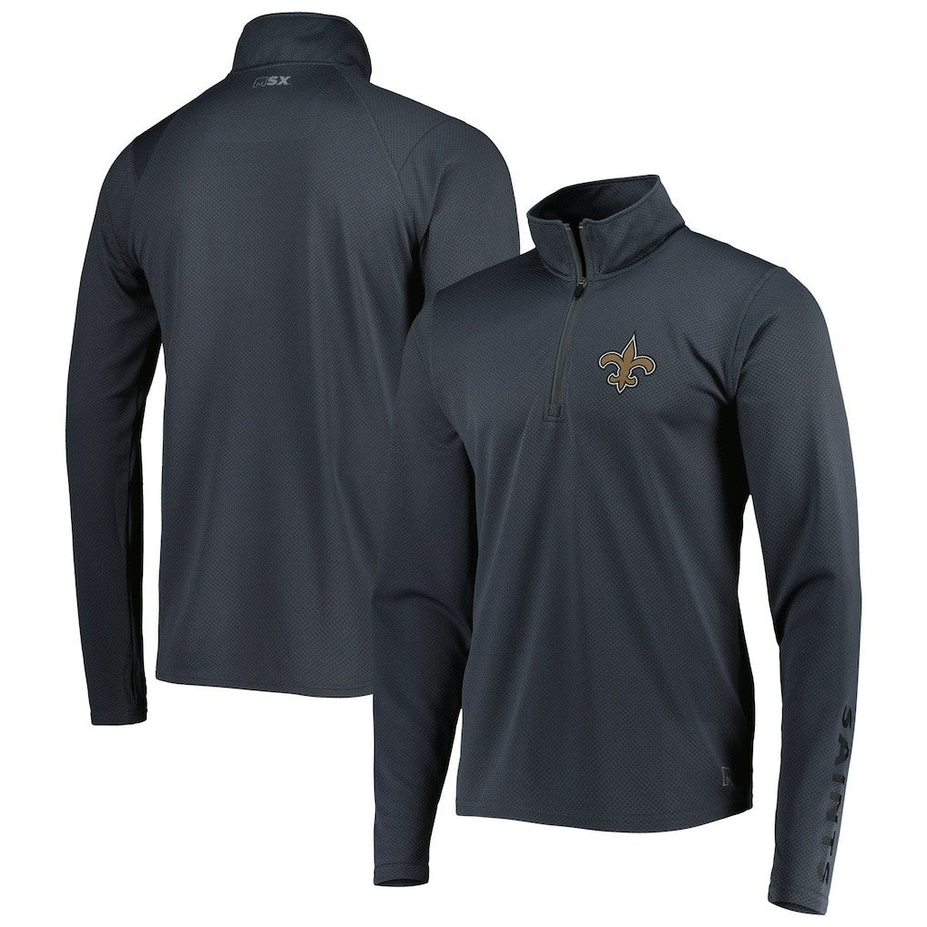 New Orleans Saints MSX by Michael Strahan Half-Zip Pullover Charcoal