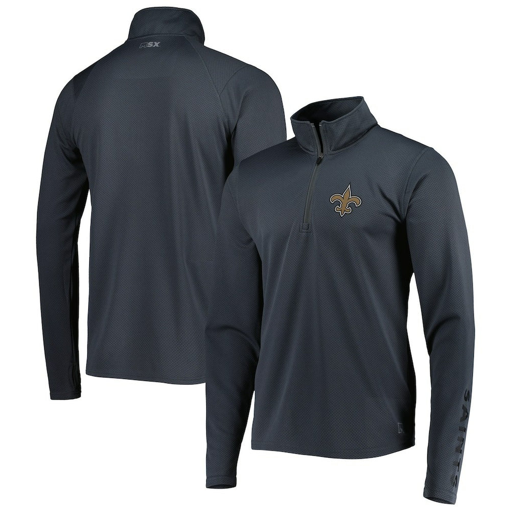 New Orleans Saints MSX by Michael Strahan Half-Zip Pullover Charcoal