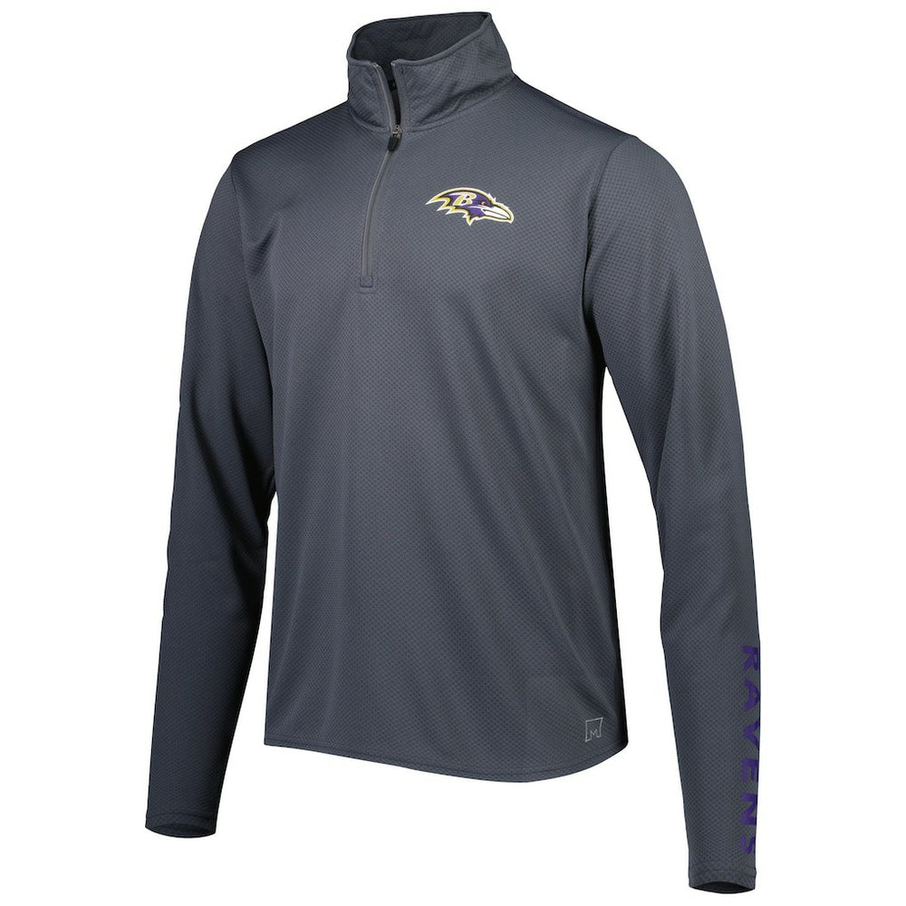 Baltimore Ravens MSX by Michael Strahan Half-Zip Pullover Charcoal
