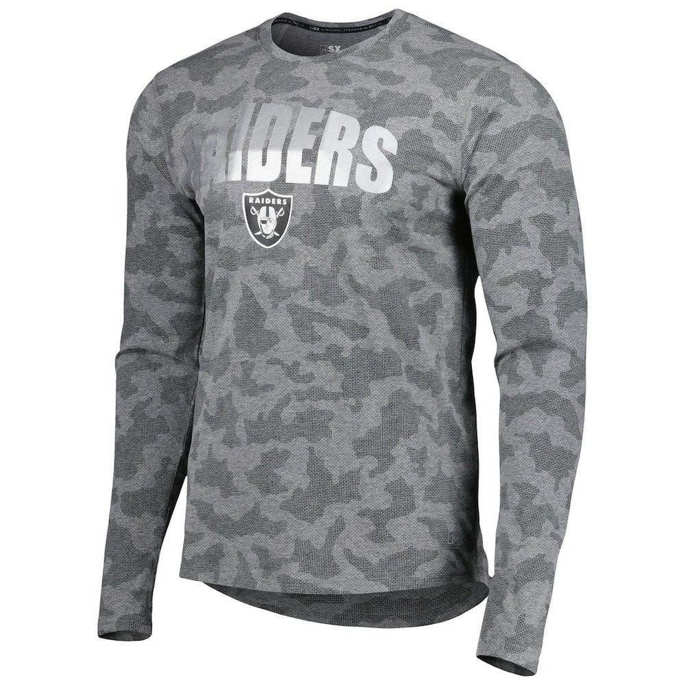 Las Vegas Raiders MSX by Michael Strahan Performance Camo Long Sleeve T-Shirt Black