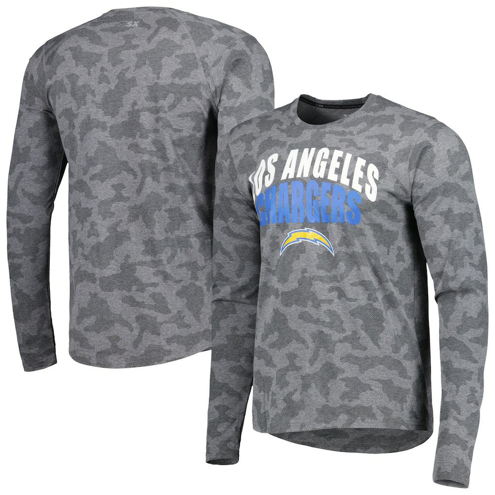 Los Angeles Chargers MSX by Michael Strahan Performance Camo Long Sleeve T-Shirt Black