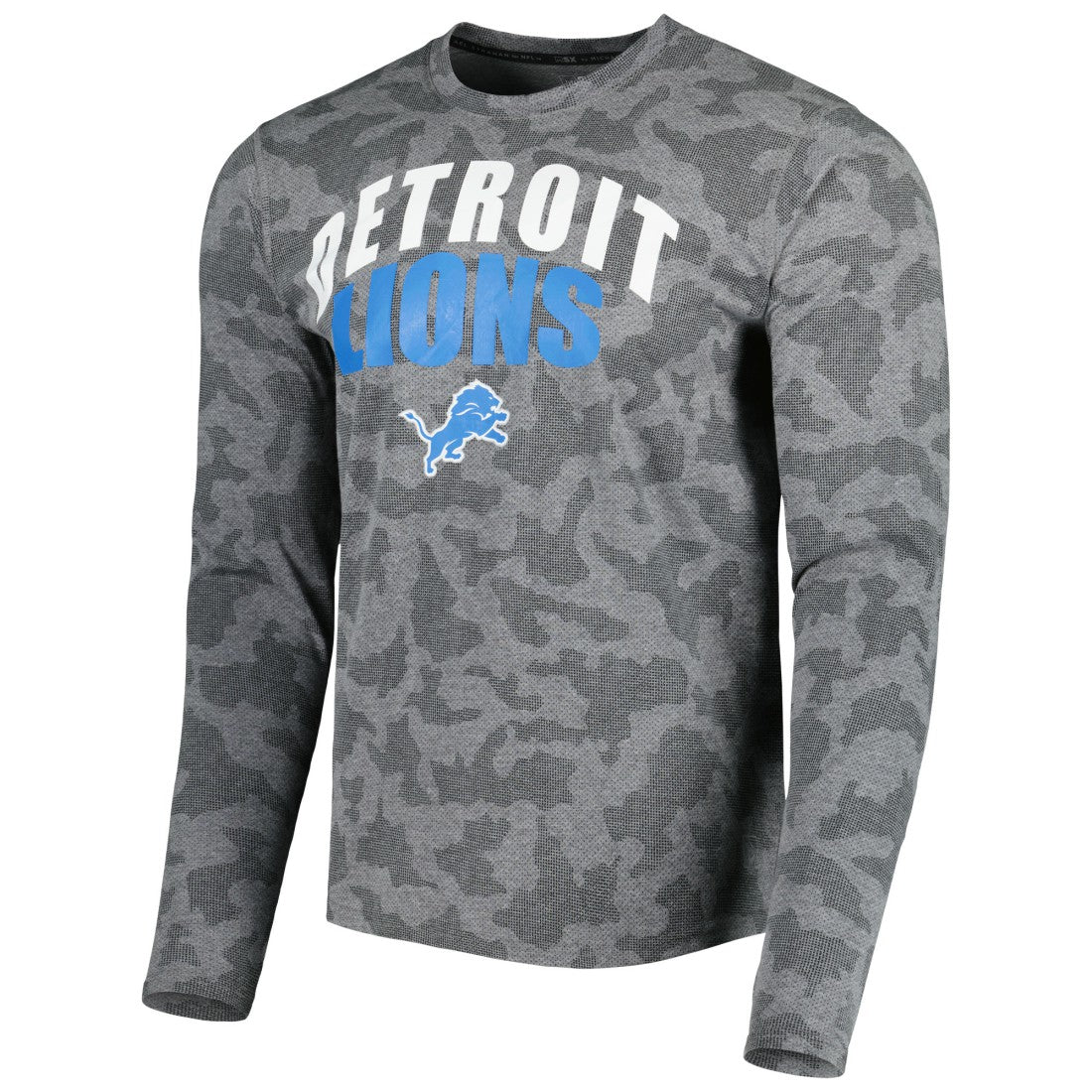 Detroit Lions MSX by Michael Strahan Performance Camo Long Sleeve T-Shirt Black