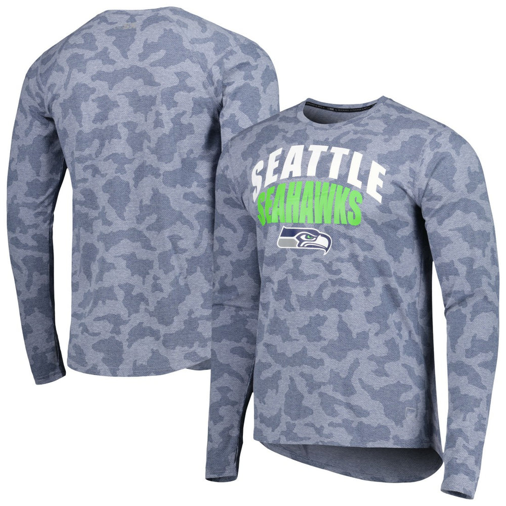 Seattle Seahawks MSX by Michael Strahan Performance Camo Long Sleeve T-Shirt College Navy
