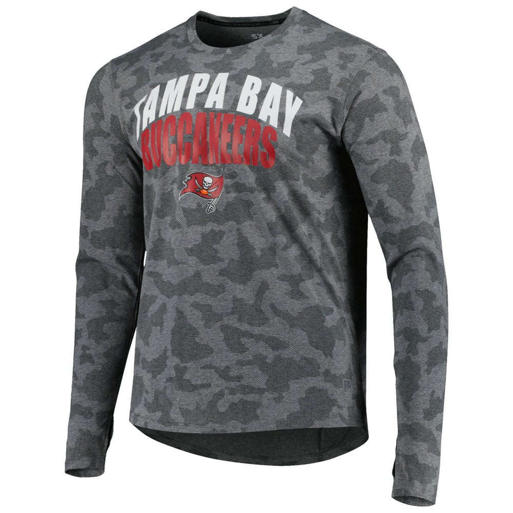 Tampa Bay Buccaneers MSX by Michael Strahan Performance Camo Long Sleeve T-Shirt Gray