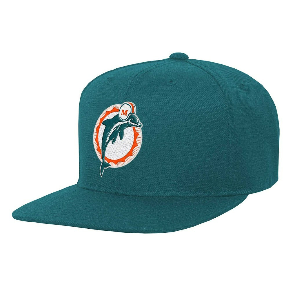 Mitchell & Ness Miami Dolphins Youth Gridiron Classics Ground Snapback Hat Aqua