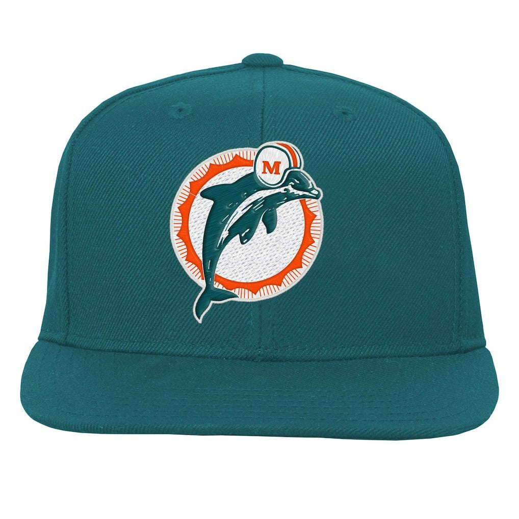 Mitchell & Ness Miami Dolphins Youth Gridiron Classics Ground Snapback Hat Aqua