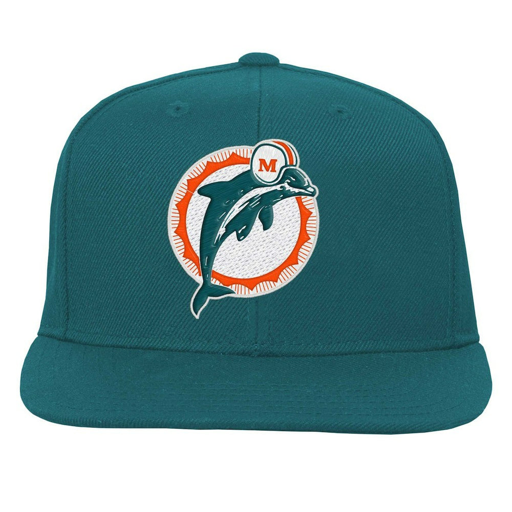 Mitchell & Ness Miami Dolphins Youth Gridiron Classics Ground Snapback Hat Aqua