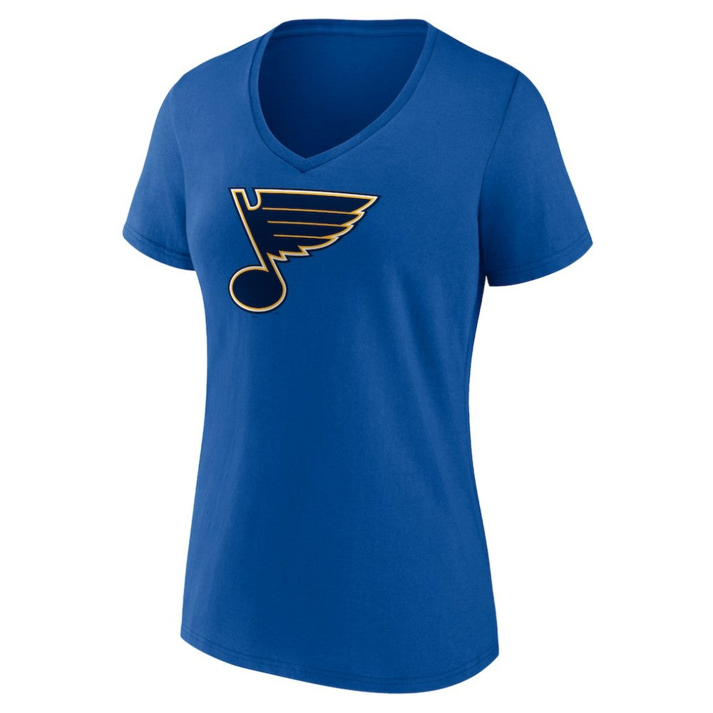 St. Louis Blues Fanatics Women's Primary Logo Team V-Neck T-Shirt - Royal - NHL 4895302