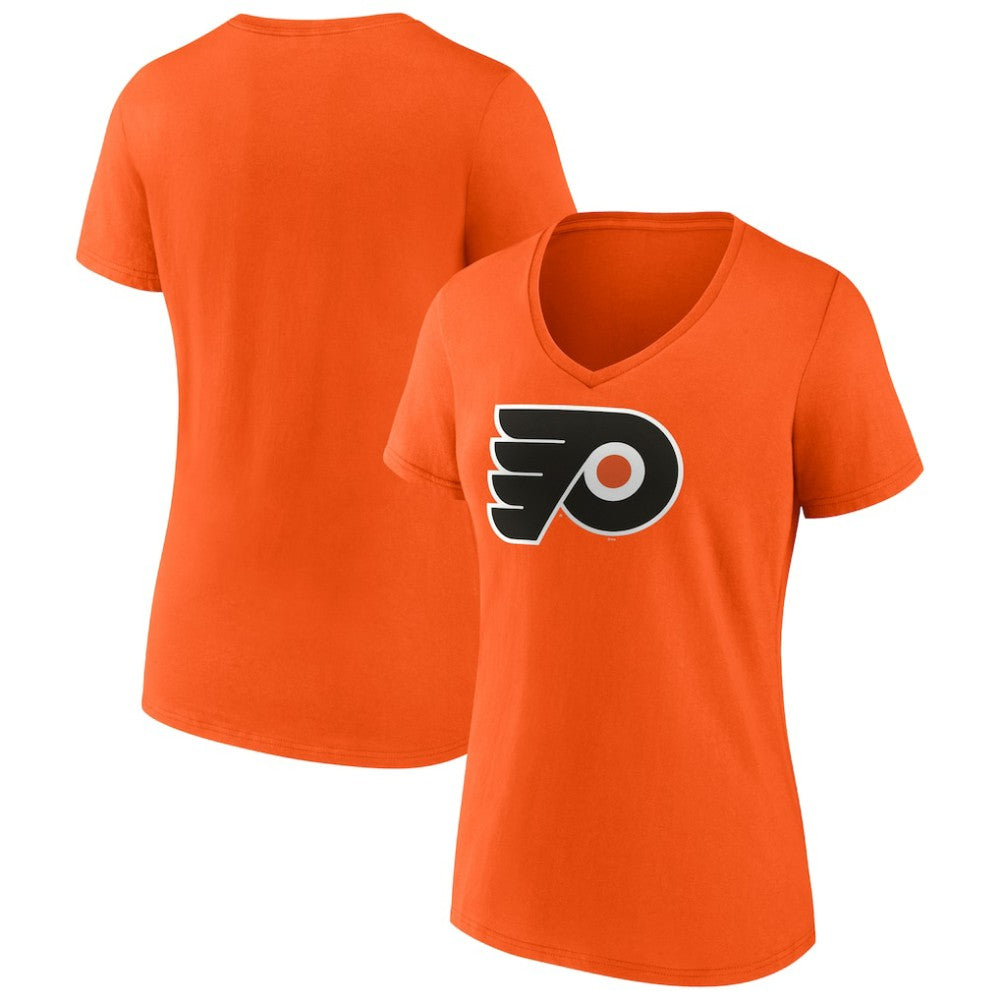 Philadelphia Flyers Fanatics Women's Primary Logo Team V-Neck T-Shirt - Orange - NHL 4895310