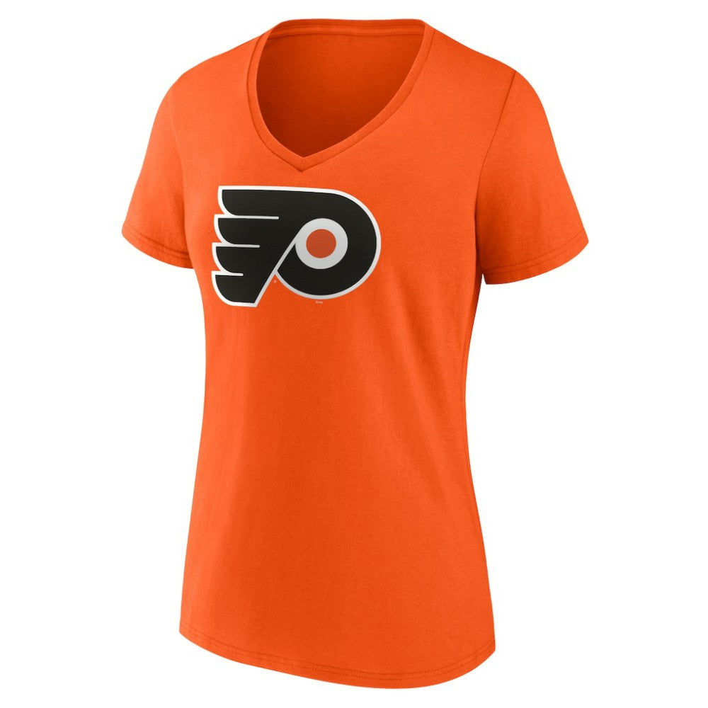 Philadelphia Flyers Fanatics Women's Primary Logo Team V-Neck T-Shirt - Orange - NHL 4895310