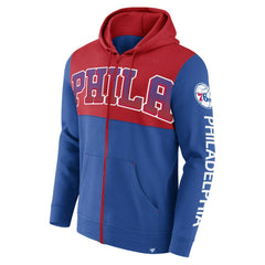 Philadelphia 76ers Skyhook Colorblock Full-Zip Hoodie Royal/Red | Fanatics US