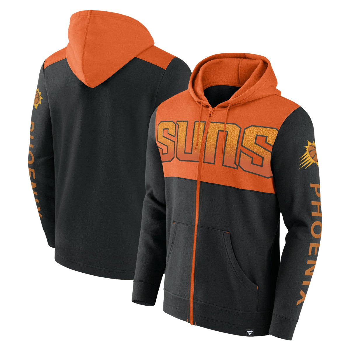 Phoenix Suns Skyhook Colorblock Full-Zip Hoodie Black/Orange | Fanatics Lifestyle