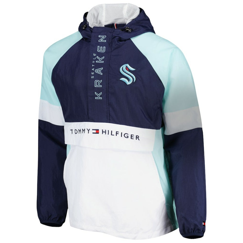 Seattle Kraken Tommy Hilfiger Raglan Half-Zip Jacket - Deep Sea Blue/White - NHL 4897615