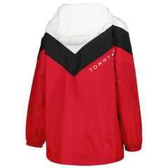 Chicago Blackhawks Tommy Hilfiger Women's Staci Half-Zip Windbreaker Jacket - Black/Red - NHL 4897621
