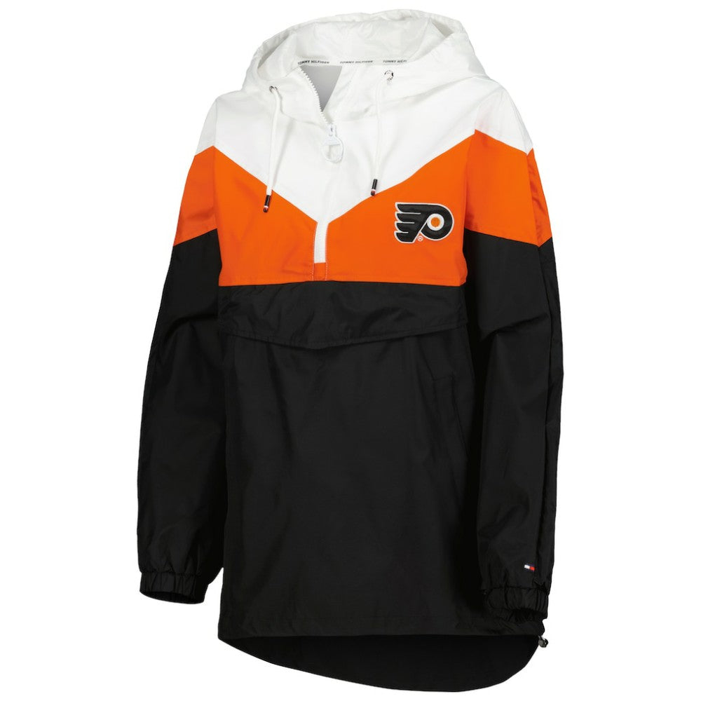 Philadelphia Flyers Tommy Hilfiger Women's Staci Half-Zip Windbreaker Jacket - Orange/Black - NHL 4897623