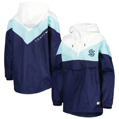 Seattle Kraken Tommy Hilfiger Women's Staci Half-Zip Windbreaker Jacket - Blue/Deep Sea Blue - NHL 4897628