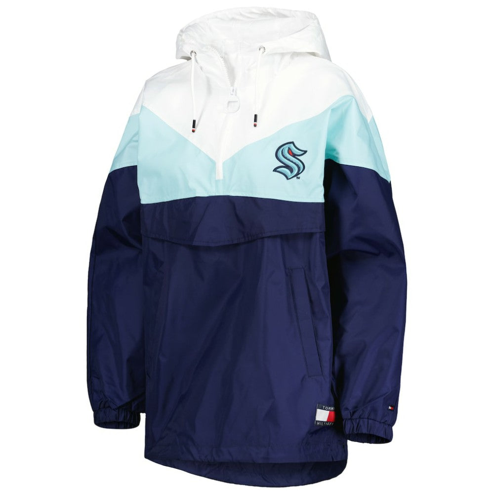 Seattle Kraken Tommy Hilfiger Women's Staci Half-Zip Windbreaker Jacket - Blue/Deep Sea Blue - NHL 4897628