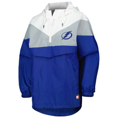 Tampa Bay Lightning Tommy Hilfiger Women's Staci Half-Zip Windbreaker Jacket - Blue/Silver - NHL 4897629