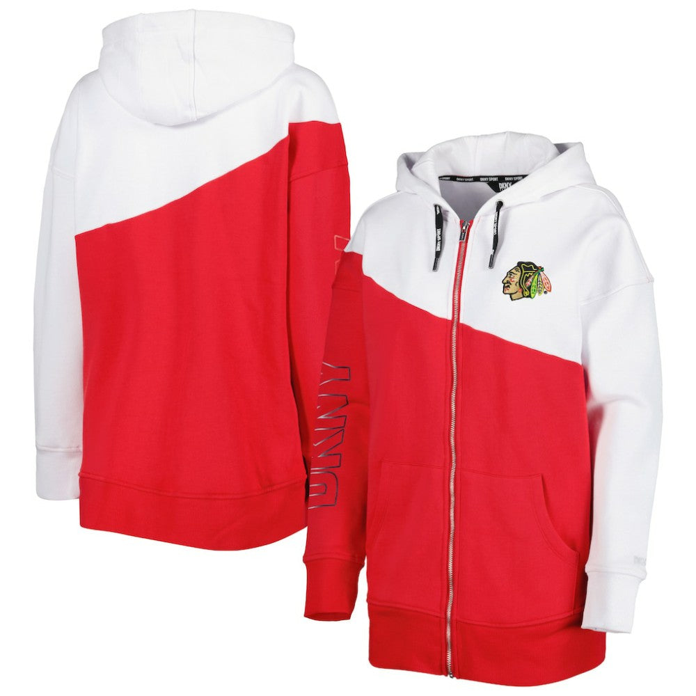 Chicago Blackhawks DKNY Sport Women's Gina Full-Zip Hoodie - Red/White - NHL 4897694
