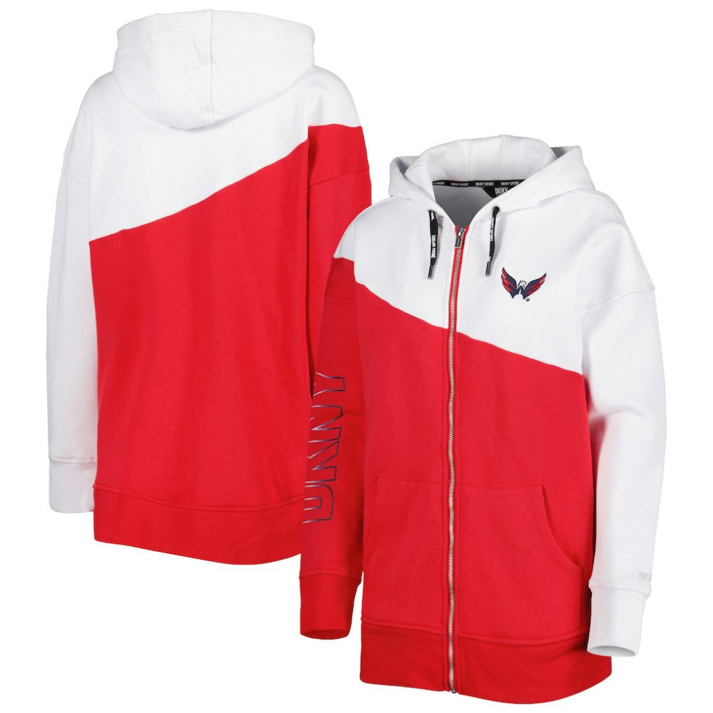Washington Capitals DKNY Sport Women's Gina Full-Zip Hoodie - Red/White - NHL 4897702