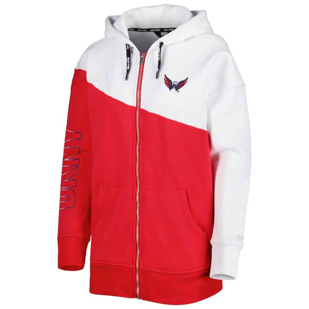 Washington Capitals DKNY Sport Women's Gina Full-Zip Hoodie - Red/White - NHL 4897702
