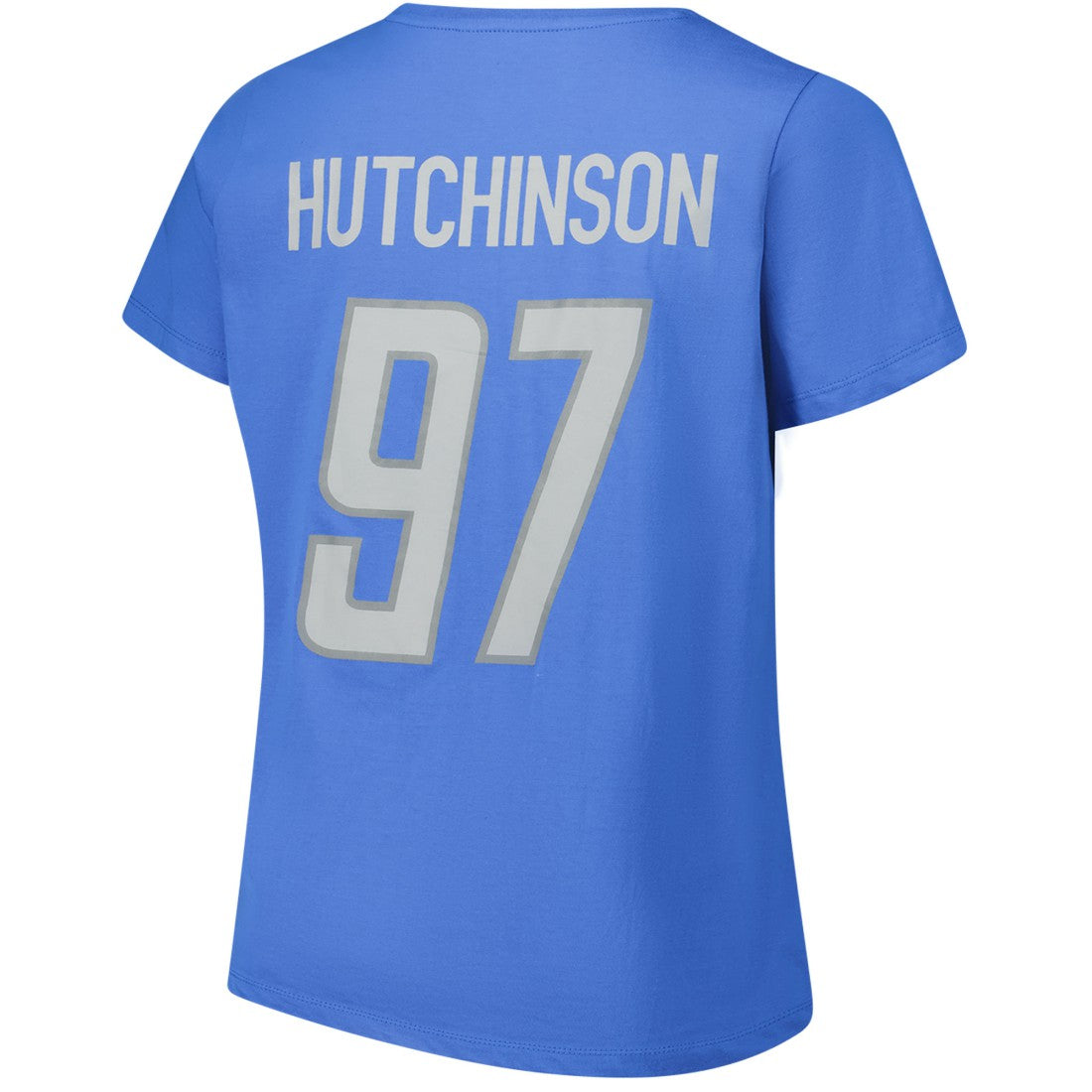 Aidan Hutchinson Detroit Lions Women's Plus Size Fair Catch Name & Number Scoop Neck T-Shirt Blue
