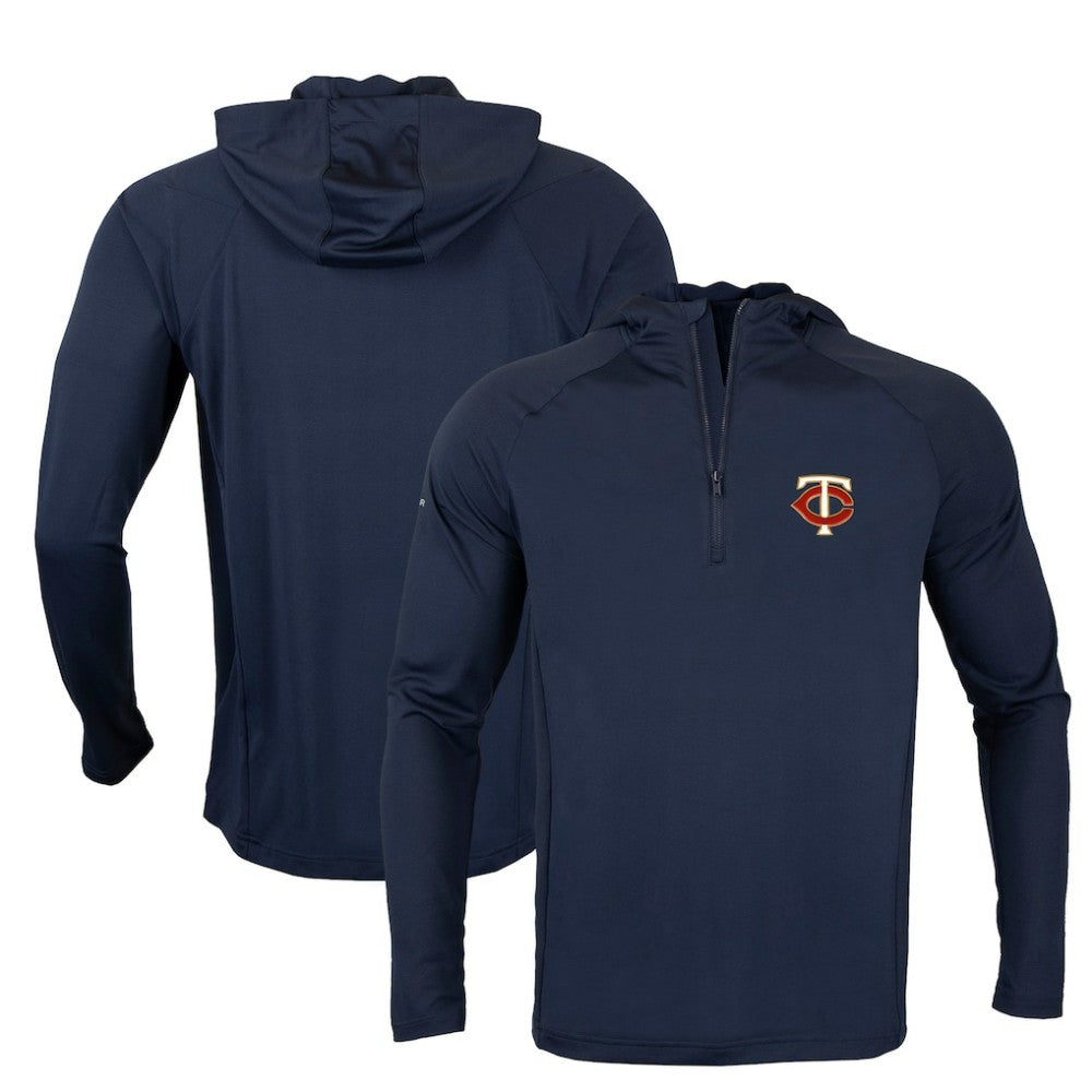 Minnesota Twins Levelwear Zander Insignia Core Quarter-Zip Pullover Hoodie - Navy - MLB Lifestyle