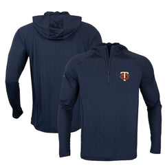 Minnesota Twins Levelwear Zander Insignia Core Quarter-Zip Pullover Hoodie - Navy - MLB Lifestyle