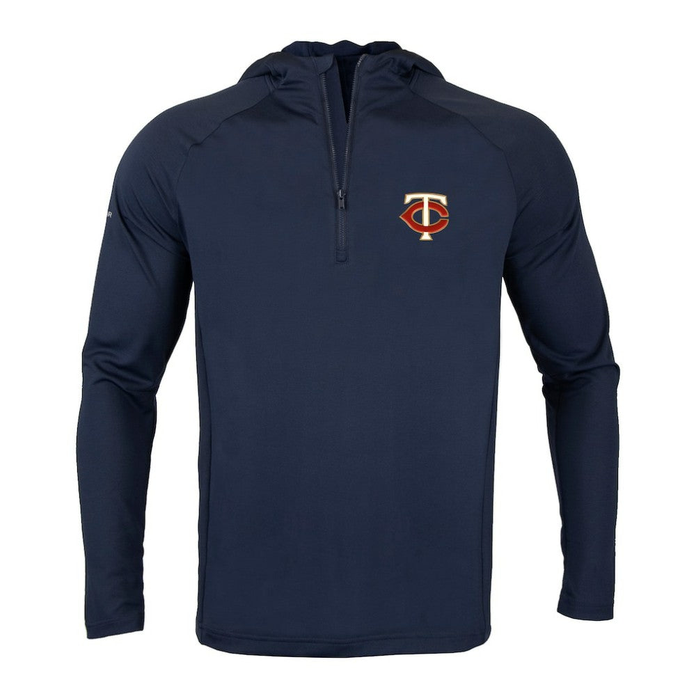 Minnesota Twins Levelwear Zander Insignia Core Quarter-Zip Pullover Hoodie - Navy - MLB Lifestyle