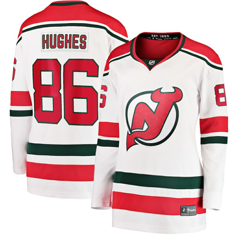 Jack Hughes New Jersey Devils Fanatics Women's Alternate Breakaway Jersey - White - NHL 4900873