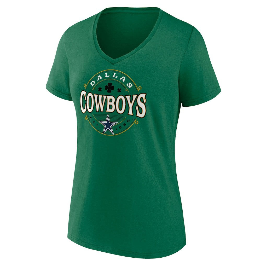 Fanatics Dallas Cowboys Women's Lucky Celtic V-Neck T-Shirt Green
