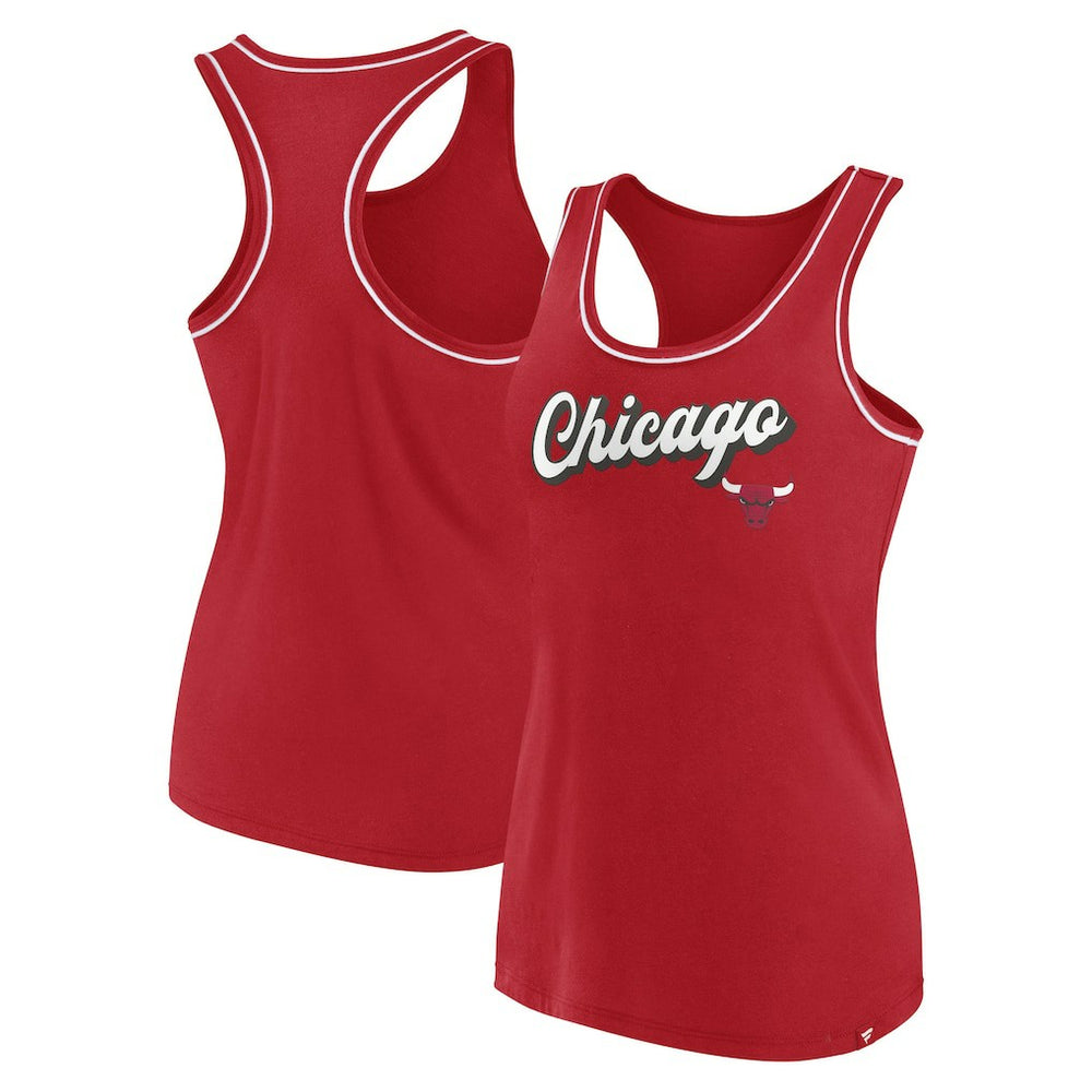 Chicago Bulls Women's Wordmark Logo Racerback Tank Top for sale Red | Fanatics outlet