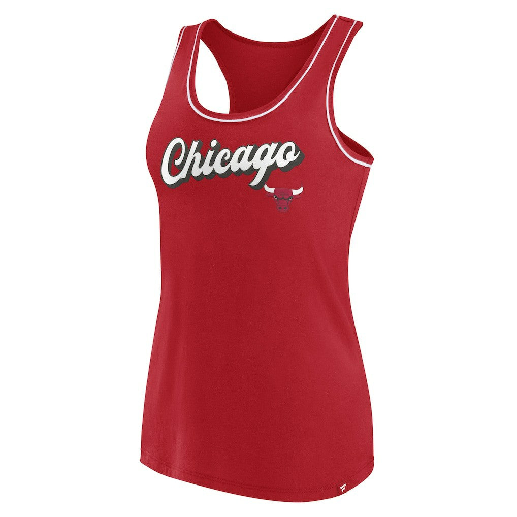 Chicago Bulls Women's Wordmark Logo Racerback Tank Top for sale Red | Fanatics outlet