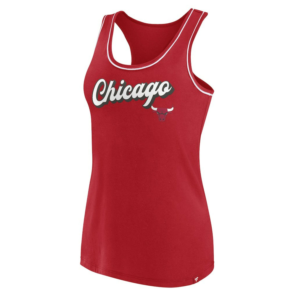 Chicago Bulls Women's Wordmark Logo Racerback Tank Top for sale Red | Fanatics outlet