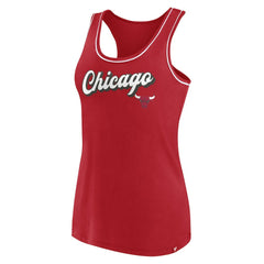 Chicago Bulls Women's Wordmark Logo Racerback Tank Top for sale Red | Fanatics outlet